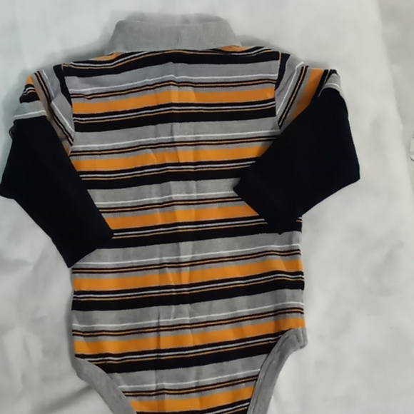 Wonderkids Layered-Look Stripe Polo Bodysuit - Picture 3 of 11